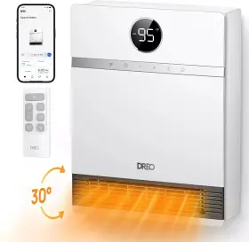 Dr-hsh017as Dreo Smart Wall Heater Ip24 Electric Ptc Space For Indoor Use 30 Oscil