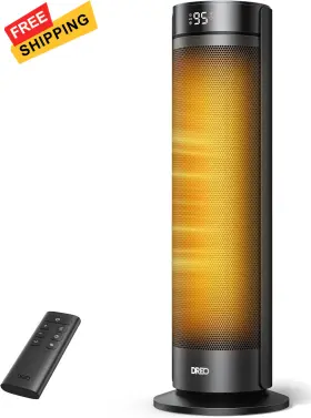 Dr-hsh025 Dreo Space Heater For Large Room 23 Inch Electric Heaters Indoor Black
