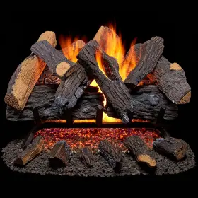 Fnvl24-1 Duluth Forge Natural Gas Vented Fireplace Logs Set With Match Light
