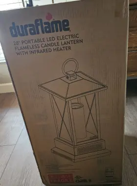 101lh219-02 Duraflame 28 Inch Bronze Electric Led Flameless Candle Lantern Infrared Heater