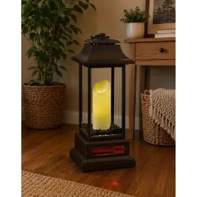 1096542 Duraflame Lantern 27 Inch Infrared Portable Quartz Heater Metal Gray Led Candle