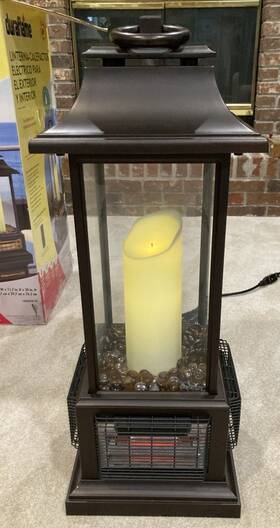 Duraflame 330-02 Portable Electric Lantern Infrared Quartz Heater Black Finish Works