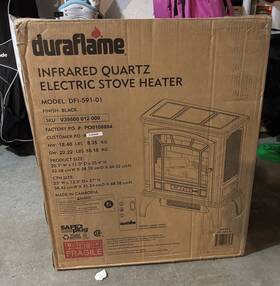 Duraflame Dfi-591-01 Infrared Quartz Electric Stove Heater Black Remote