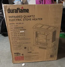 Dfi-591-01 Duraflame Infrared Quartz Electric Stove Heater Black Remote