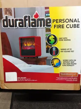 Dfs-300 Duraflame Personal Fire Cube Dfs300 Red Fireplace Heater New Open Box