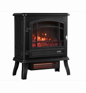 Duraflame Dfs55021 Electric Fireplace Stove Heater Realistic Flame Effect Black Metal