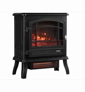 Dfs55021 Duraflame Electric Fireplace Stove Heater Realistic Flame Effect Black Metal