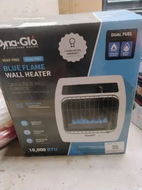 18lg Dyna-glo Blue Flame Wall Heater 10 000 Btu Dual Fuel Thermostat Control