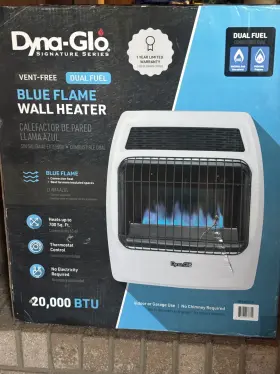 Bf20dtl-4 Dyna-glo 20 000 Btu Natural Gas Blu Flame Vent Free Wall Heater-lp