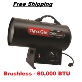 Lpfa60q Dyna-glo Portable Forced Air Heater Quiet New Gen Propane 30 - 60 000 Btu 1350sq