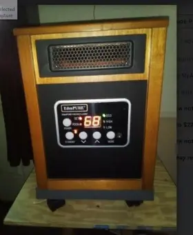 9684405 Edenpure Wood Model A5988 Gen3 1500 Watt Infrared Portable Heater -09/2020