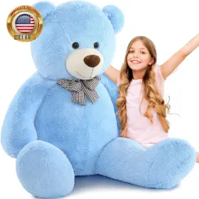 W162 Endless Summer Giant Teddy Bear 59 Inch Big Blue Stuffed Animal Life Size Plush Toy Gift