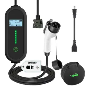 Energygenie 798476431106 40ft Cord Ev Charger 16amp 110v/240v Portable Level 1 2 El