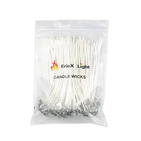 Cf-0001-100 Ericx Light Fba 100 Piece Natural Candle Wick Low Smoke 6 Inch Pre-waxed And 100% Natu
