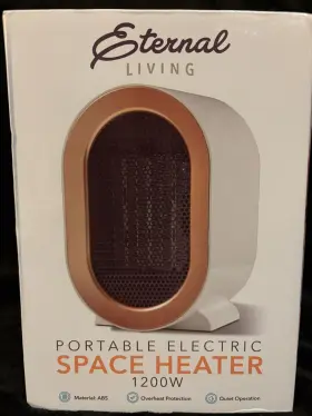 Pg94170 Eternal Living Portable Electric Space Heater 1200w Rose Gold White Indoor Bedroom Office New