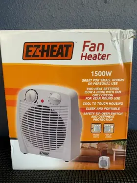 1500w-2heat Ez Heat 32556 Personal/small Room- Fan Heater-750/1500w-2heat Setting-5120 Btu