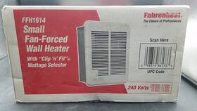 Fahrenheat Ffh1614 Small Fan-forced Wall Heater Clip N Fit Wattage Selector 240v#ffh1614