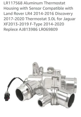 Lr117568 Fanpayy 313419289838 Aluminum Thermostat Housing With Sensor Compatible Land Rover L