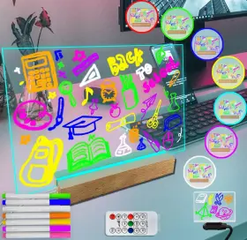 Fan023 Fanrui Led Acrylic Dry Erase Board With Remote Control - 7-color Changing Neo