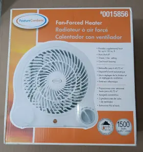 0015856 Feature Comforts New Old Stock Fan-forced Heater 1500 Watts Model #