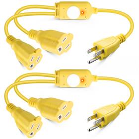 Feekoon Dc-feekoon-0776 2 Pack 1 To Heat Cable Controller 120v Thermostat Plug Extension Cord Outd