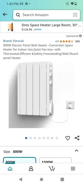 Hkwh002-800w-4 Fierscial Panel Space Heater 800-w