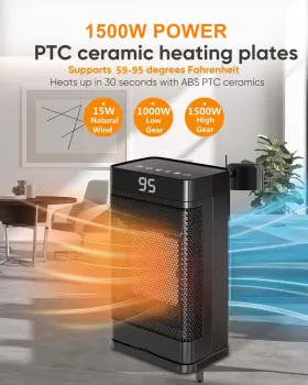 1500w Fimei 768662325717 Smart Electric Heater Fan Remote Control Compact Space