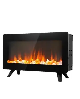 Flame&shade 313037425457 17 Inch Small Electric Fireplace Heater - Desk Space With Realistic Led 3d Fl