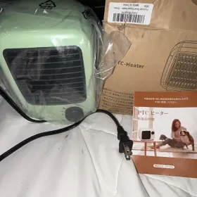 X00208wxpr Focondot Ht-001 Portable Space Heater 900w 120v Green Thermostat Auto Shutoff