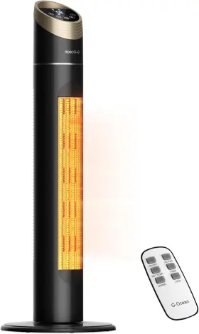 Ghtf1502 G-ocean 34 Inch Tower Space Heater 1500w With Remote Thermostat And Safety Shut-off