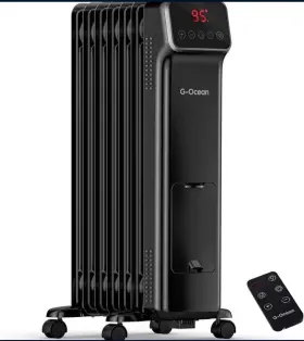 Hcst04256 G-ocean 1500w Oil Filled Radiator Heater With Remote Control 3 Modes 24h Timer Indoor