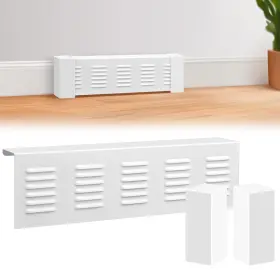 Sdsnte-071301 Gandeer 2ft Steel Easy Slip-on Baseboard Heater Cover With End Caps Bathroom Hydronic