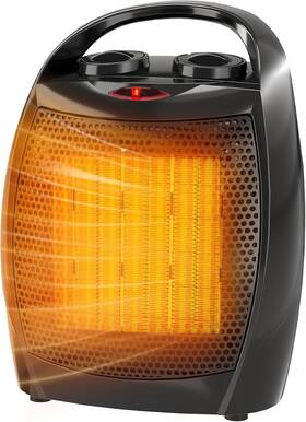 Garvee 629833853319 Portable Electric Space Heater With Thermostat 1500w/750w Safe - Black