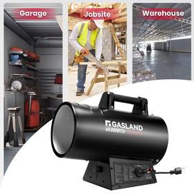 Gasland Fh06fb Propane Gas Forced Air Heater 60k Btu Up To 1500 Sq.ft Portable For Garage Patio