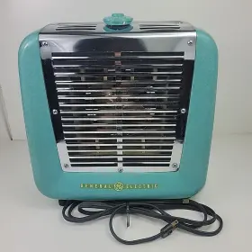 F41h3 Ge Vintage General Electric Automatic Space Heater Portable Turquoise Art Deco