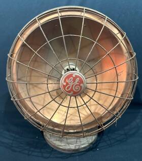 Ge Ph2a1c Vintage Metal Copper Toned Radiant Sun Disc Heater - Works
