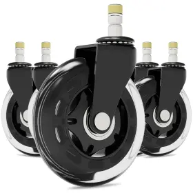 Wggstp13 Geek Ruedas De Repuesto Para Silla Oficina - Juego 5 Goma Resistente