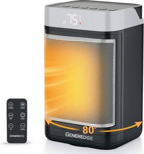 Generedge 726084416611 Portable Space Heater For Indoor Use - 1500w Ptc Electric With Digital Th