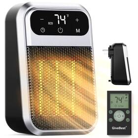Givebest B0cgv41j9s Small Plug In Heater Digital Display Bathroom Heaters For Indoor Use