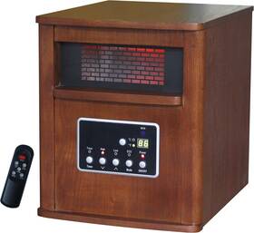 Global Air Gd9315bcw-5 Large Room Infrared Quartz Heater With Wood Cabinet And Remote
