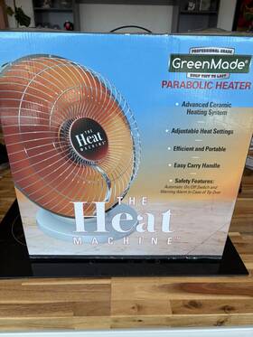 Greenmade Mgh046 The Heat Machine Parabolic Heater Ceramic Radiant 800w Auto Shut-off