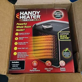 24020 Handy Heater Instant Heat Portable Electric Ceramic 1200w Auto Shut-off