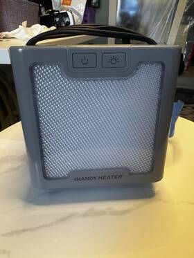 Handy Heater 60271415 Portable Electric Space Gray Floor Desk Push Button 120v