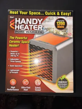 Heatpw-mc4 Handy Heater Pure Warmth 1200w Ceramic Space With Led Lights Brand New