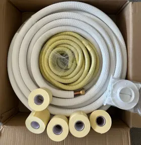 Tg00098 Hansum 50ft Length Mini Split Line Set 1/4 Inch 3/8 Od Copper Pipes Tubing And White P