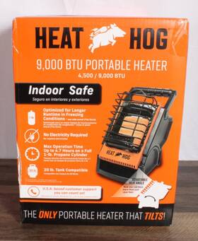 Heat Hog 657888230236 9 000 Btu Portable Propane Radiant Space Heater Indoor Outdoor - New