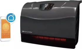 Hs-1500-phx-wifi-grey Heat Storm Infrared Space Heater Wall Mounted Touch Screen 1500 Watt Wifi Grey