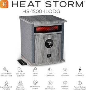 Heat Storm Hs1500ilodg Hs-1500-ilodg Cabinet Heater 15 Inch H X 13.5 W 11 D Gray 1500w