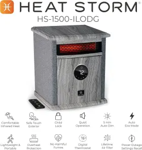 Hs-1500-ilodg Heat Storm Hs1500ilodg Cabinet Heater 15 Inch H X 13.5 W 11 D Gray 1500w
