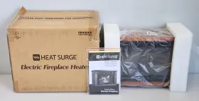30000830 Heat Surge 1200 W Multi-color Mini Electric Fireplace Heater Dark Oak